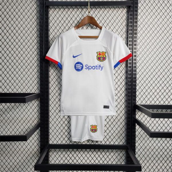 Barcelona away kids kit