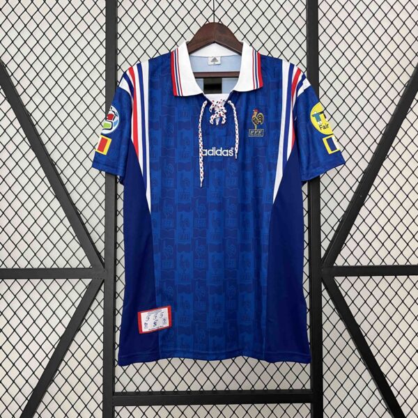 1996 France Home Retro Kit Football Uniform