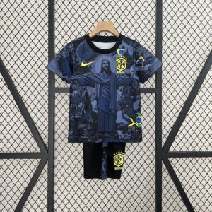 Brazil Dark Blue Jesus Kid Kits Youth Apparels