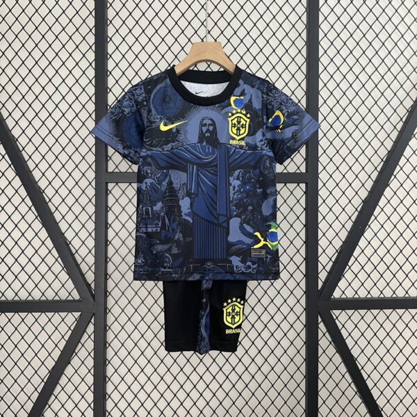 Brazil Dark Blue Jesus Kid Kits Youth Apparels