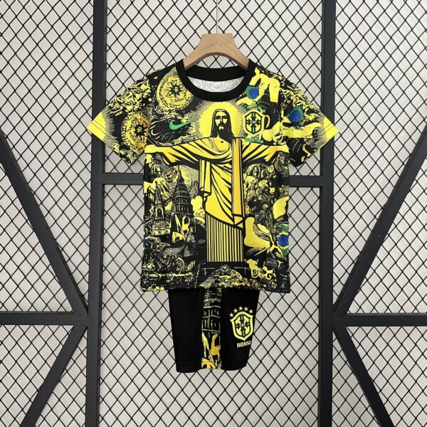Brazil Jesus Yellow Special Kid Kits Youth Apparels
