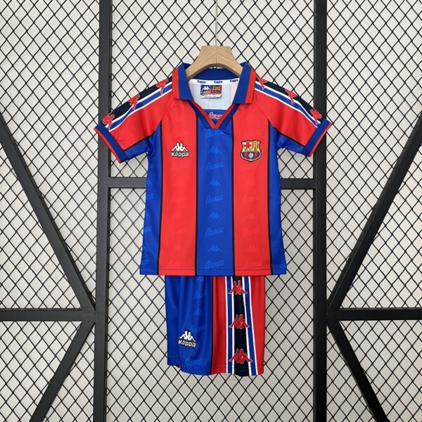 Barcelona Home Retro Kid Kits Youth Apparels