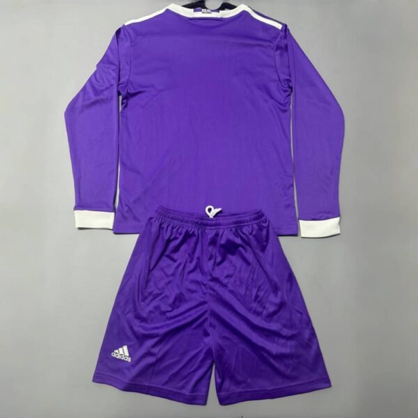 Real Madrid Away Retro Long Sleeve Retro Kid Kits Youth Apparels Soccer AAAAJers