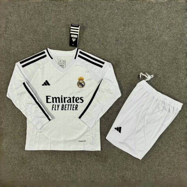 Real Madrid Home Kid Kits Long Sleeve Youth Apparels