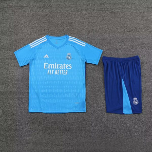 Real Madrid Goalkeeper Kits Short Sleeve Blue Suits Soccer Jerseys