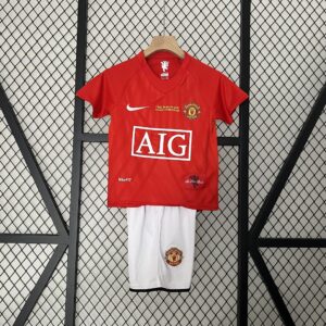 Manchester United Home Retro Kids Kits Champions League Version Cheap Jerseys Yu