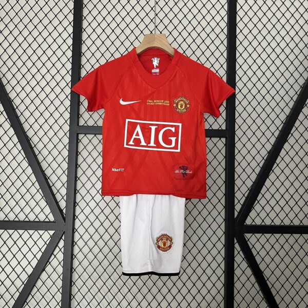Manchester United Home Retro Kids Kits Champions League Version Cheap Jerseys Yu