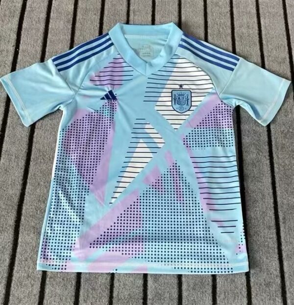 2024 Spain Goalkeeper Blue Kit Football