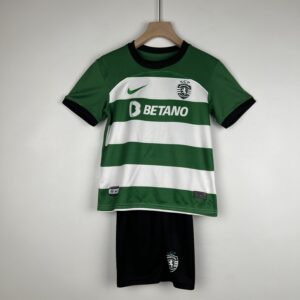 Sporting Lisbon Home Kids Kits Children Suits Football Jerseys