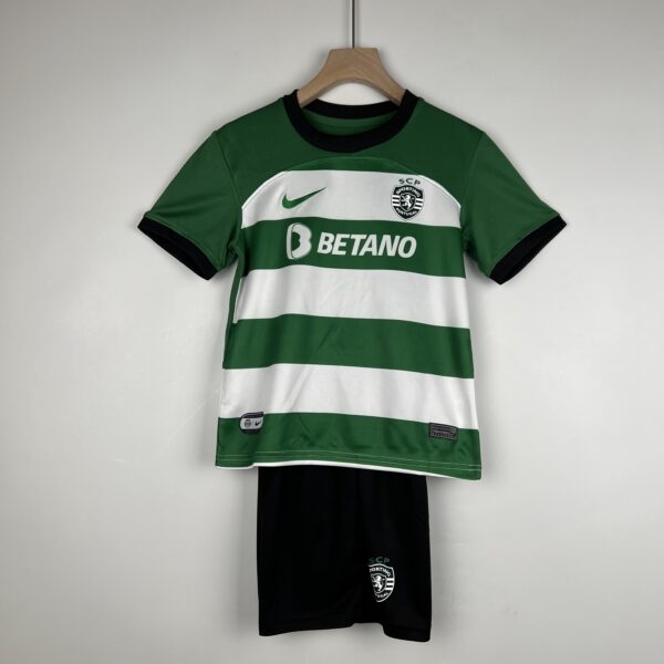 Sporting Lisbon Home Kids Kits Children Suits Football Jerseys
