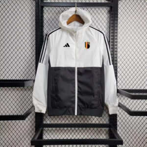2024 Belgium White and Black Windbreaker Jacket Football Replicas
