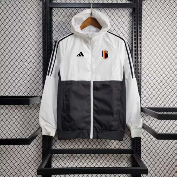 2024 Belgium White and Black Windbreaker Jacket Football Replicas