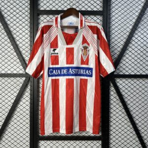 Sporting Gijon Home Retro Kit Vintage Shirt Soccer
