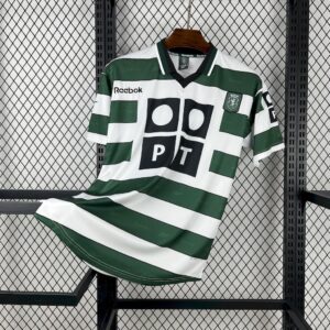 Sporting Lisbon Home Retro Kit Vintage T-Shirt Soccer
