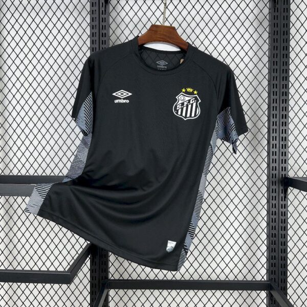 Santos Black Goalkeeper Kit Soccer T-Shirt