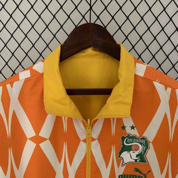 2024 Ivory Coast Reversible Windbreaker Yellow&Orange Double-Sides Jacket Soccer