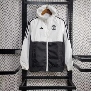 2024 Manchester United White and Black Windbreaker Jacket Football Replicas Yupo