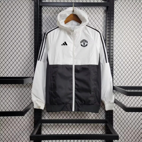 2024 Manchester United White and Black Windbreaker Jacket Football Replicas Yupo
