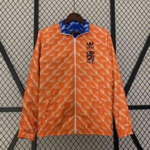 2024 Netherlands Reversible Windbreaker Orange&Blue Double-Sides Jacket Soccer J