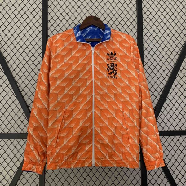 2024 Netherlands Reversible Windbreaker Orange&Blue Double-Sides Jacket Soccer J