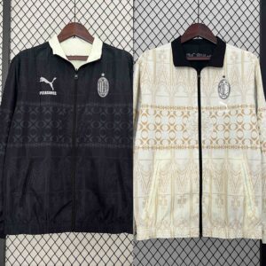 AC Milan Trench Coat Reversible Windbreaker Double-Sides Jacket