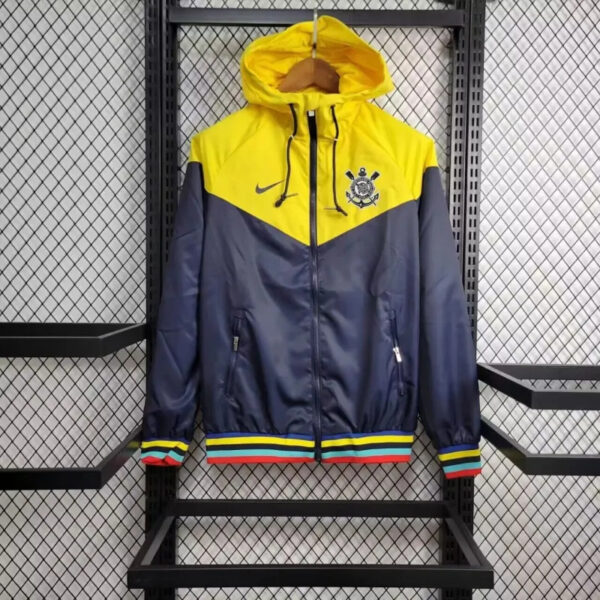 Corinthians Yellow and Navy Windbreaker Jacket Football Replicas