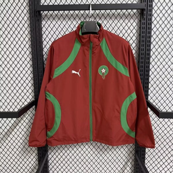 Morocco Red&Green Trench Coat Reversible Windbreaker Jacket