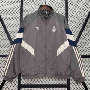 Real Madrid Grey Windbreaker Jacket
