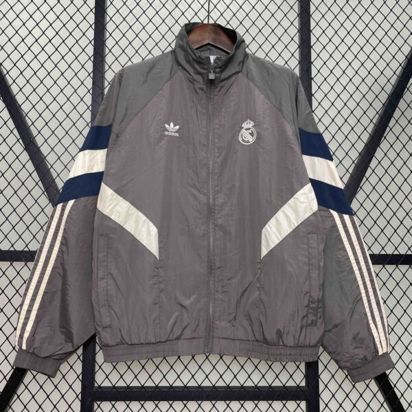 Real Madrid Grey Windbreaker Jacket
