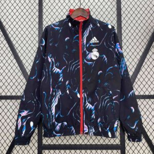 Real Madrid Red&Navy Trench Coat Reversible Windbreaker Double-Sides Jacket AAAA
