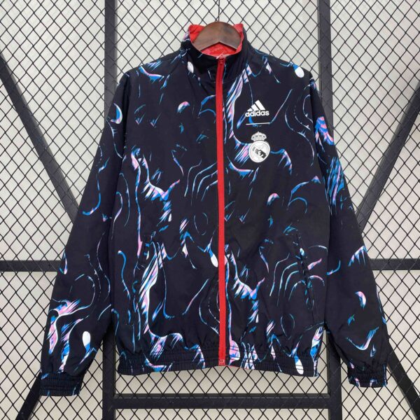 Real Madrid Red&Navy Trench Coat Reversible Windbreaker Double-Sides Jacket AAAA