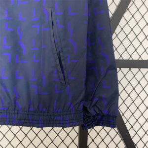 Real Madrid Trench Coat Reversible Windbreaker Navy