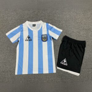 1986 Argentina Home Retro Kids Kits Children Sets Football