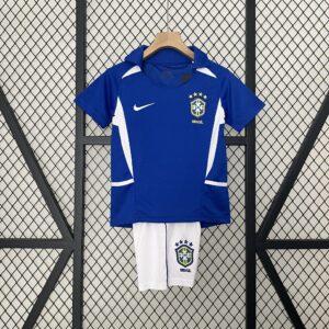 2002 Brazil Away Retro Kid Kits Youth Apparels