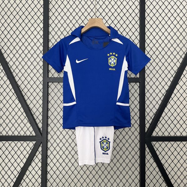 2002 Brazil Away Retro Kid Kits Youth Apparels