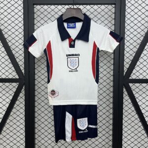 1998 England Home Retro Kid Kits Youth Apparels Soccer