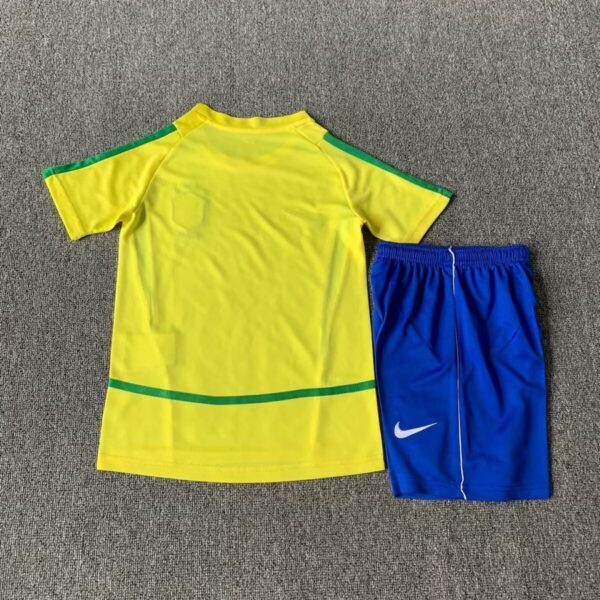 2002 Brazil Home Retro Kids Kit World Cup Shirt Soccer Jerseys