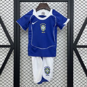2004 Brazil Away Retro Kid Kits Youth Apparels Soccer