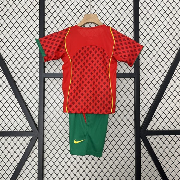 2004 Portugal Home Retro Kid Kits Youth Apparels