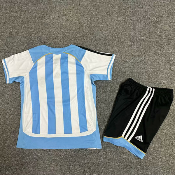 2006 Argentina Home Retro Kid Kits Youth Apparels Soccer