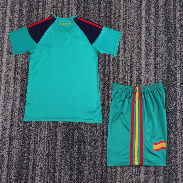2010 Spain Goalkeeper Retro Kid Kits Youth Apparels Soccer