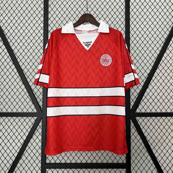 1988 Denmark Home Retro Kit Football Uniform