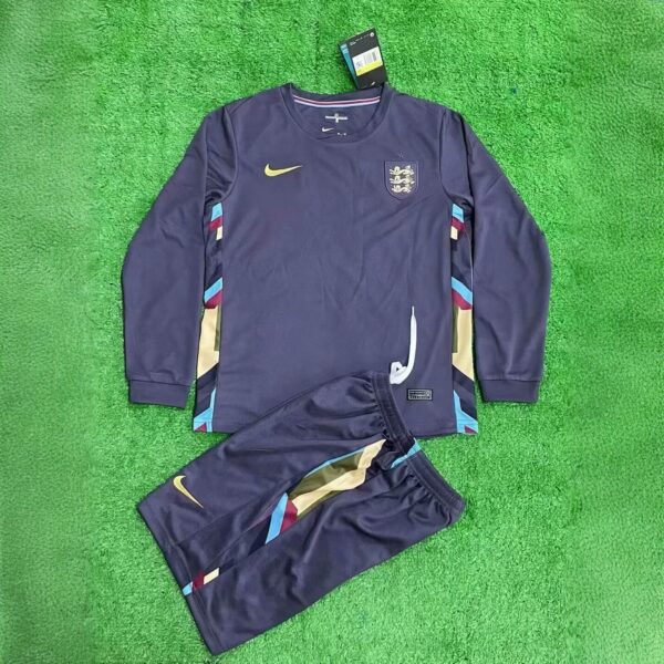 2024 England Away Kid Kits Long Sleeve UEFA Euro Children Sets Football Replicas