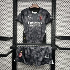 AC Milan 2024-25 Goalkeeper Jersey Black Kids Kit