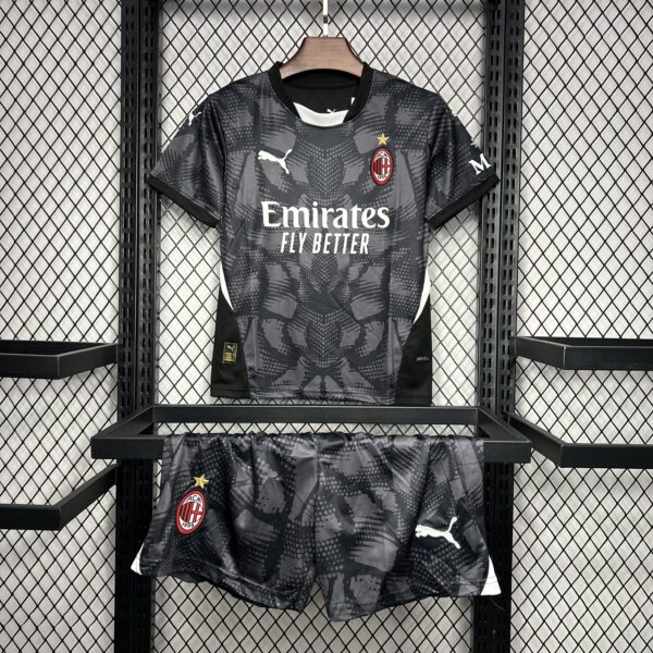 AC Milan 2024-25 Goalkeeper Jersey Black Kids Kit