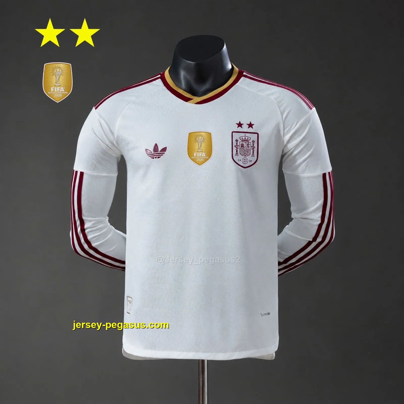 Spain 2026 Away 2-Star Champion Edition Player Version Long sleeves Jersey Spain 2026 Away 2-Star Champion Edition Player Version Long sleeves Jersey