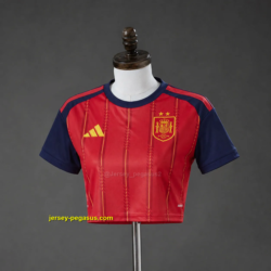 Spain 2026 Home 2-Star Champion Edition Crop Jersey