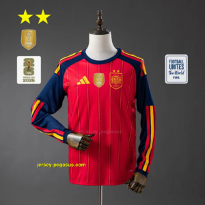 Spain 2026 Home 2-Star Champion Edition Long Sleeve Jersey