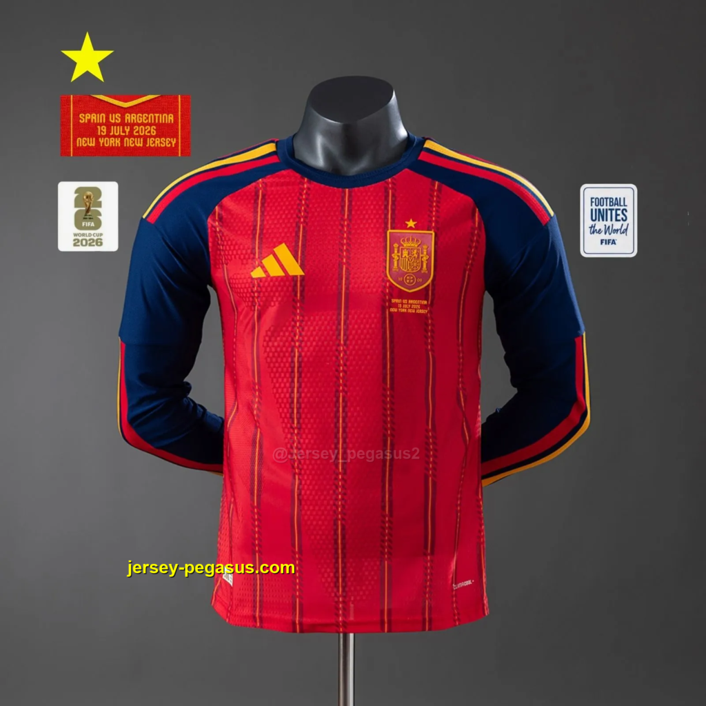 Spain 2026 Home Long-Sleeve Player Version Jerseys