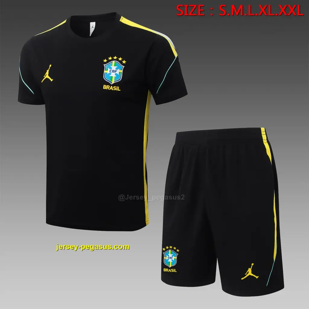 2627 short-sleeved Brazilian black (yellow color)-Brazil